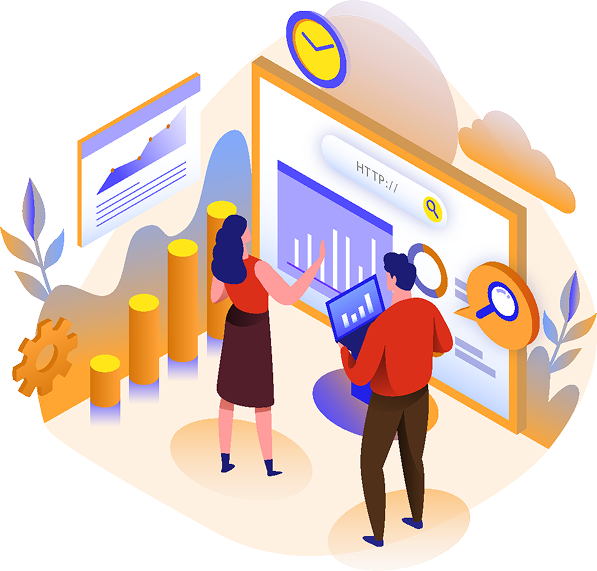 Illustration: Team optimizing SEO Dashboard